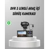 Üç Kameralı Araç DVR Full HD Gece Görüşlü ve 2 inç IPS Ekranlı