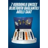 Unısex Yuvarlak Ekranlı 7 Kordonlu Akıllı Saat GPS Destekli Çoklu Kordon Seçeneği