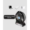 USB Girişli Taşınabilir Masaüstü Mini Fan – 3 Kademeli Hız, Şarjlı, Işıklı, Sessiz Çalışma