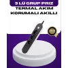 USB Yuvalı Anahtarlı Üçlü Priz 2 Metre Kablolu