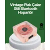Vintage Tarz Bluetooth Hoparlör – Gece Işığı ve Zaman Göstergeli