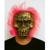 Wild Skull - Bakır Kafatası Pembe Saçlı İskelet Maske