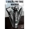 Yüksek Performanslı 3 Başlıklı Profesyonel Tıraş Makinesi