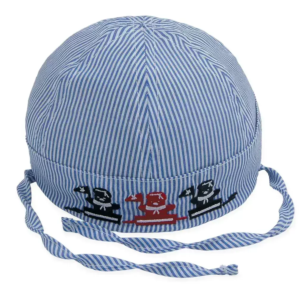 Erkek Bebek Çizgili Bermuda Şapka 1333 Mavi