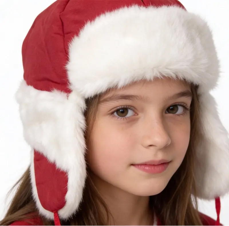 Kız Çocuk Pilot kırmızı Şapka 6225