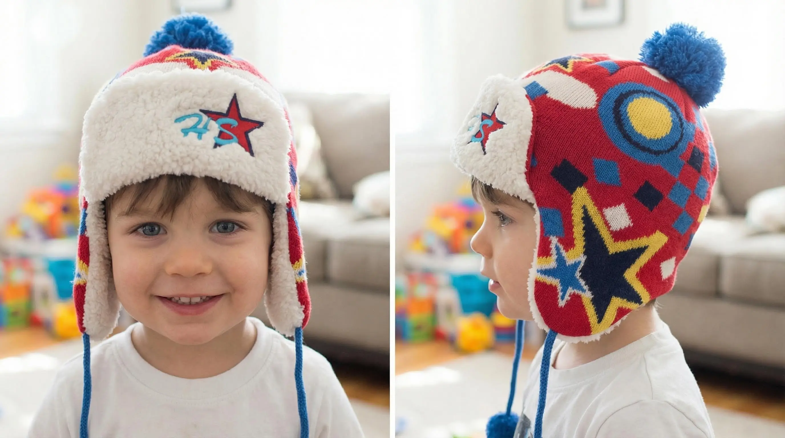 HS Nakışlı Erkek Çocuk Bere Kırmızı 5740