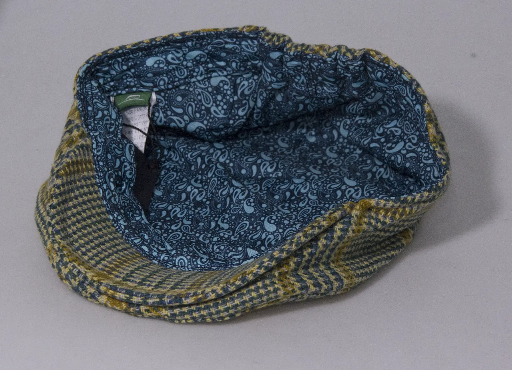 Klasik İngiliz Tarzı Yeşil Ekose Yün Kasket-9993