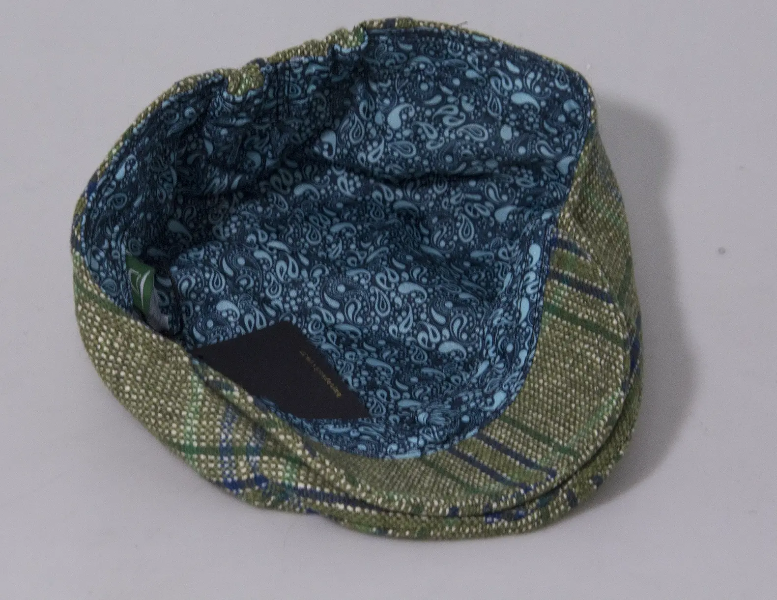 Klasik İngiliz Tarzı Yeşil Ekose Yün Kasket-9993-1