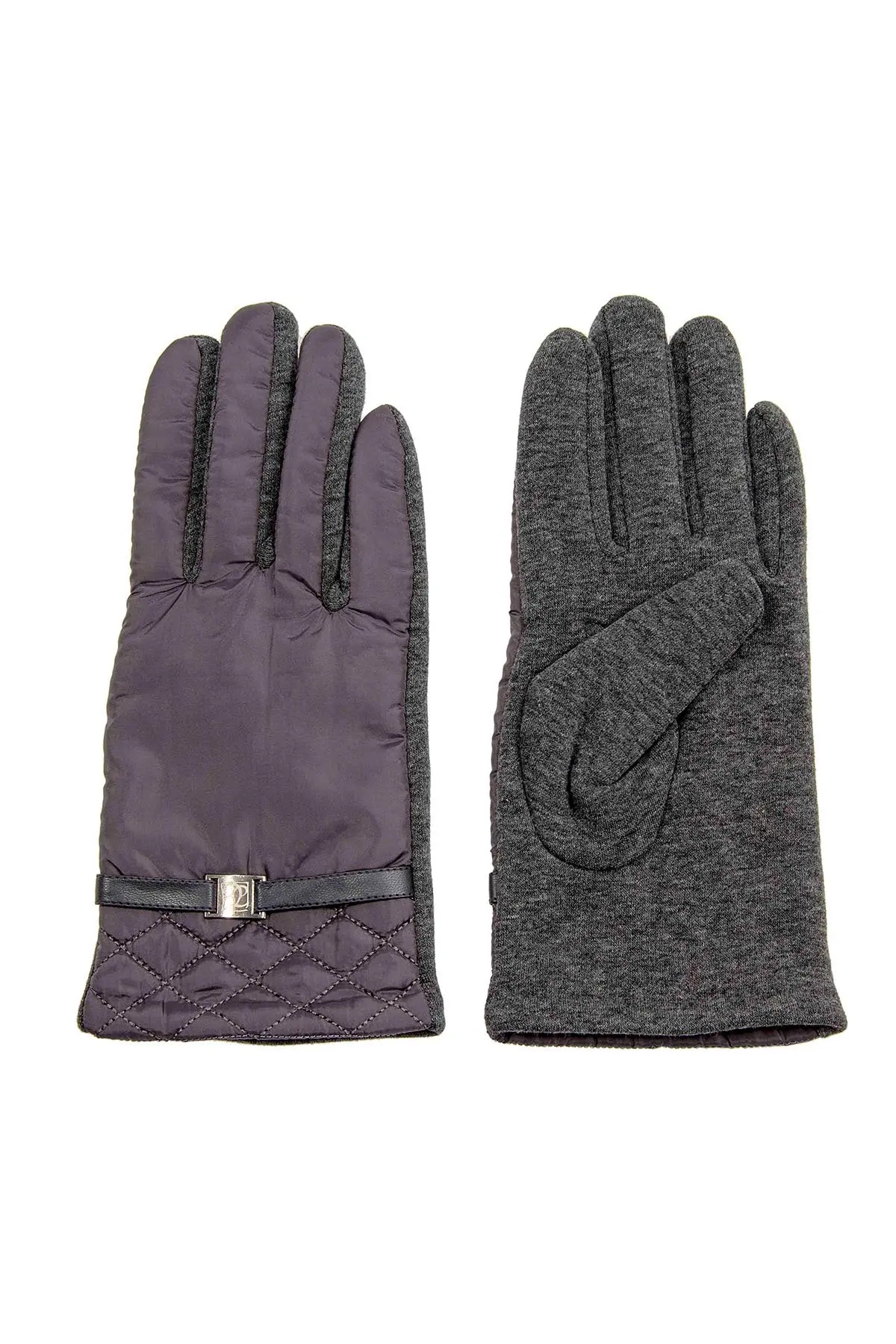 Erkek Kapitone Desenli Kışlık Eldiven - Metal Toka Detaylı Şık Tasarım-8154