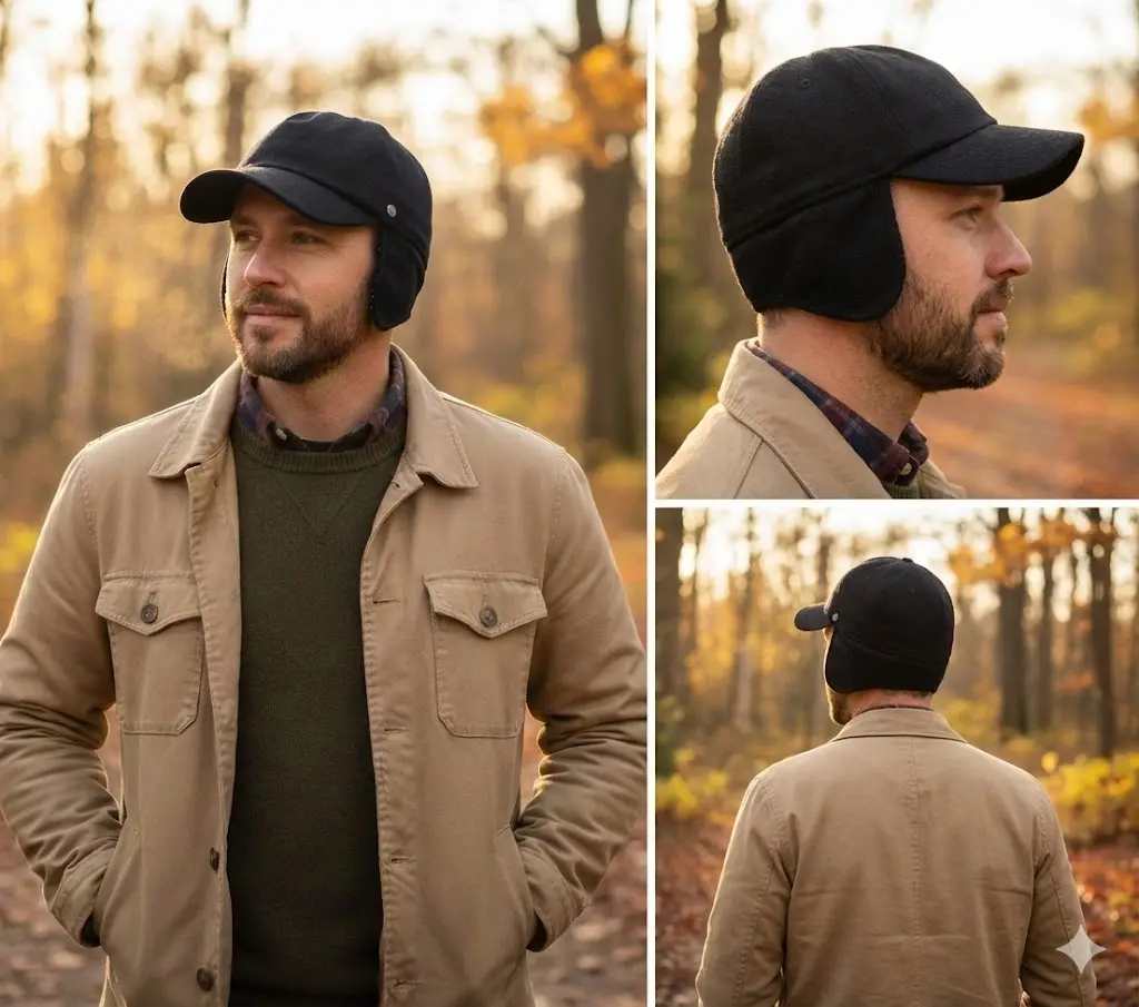 Bay Şapkacı - Lüks Kaşmir ve Yün Karışımlı Kulak korumalı Erkek kep şapka 7595