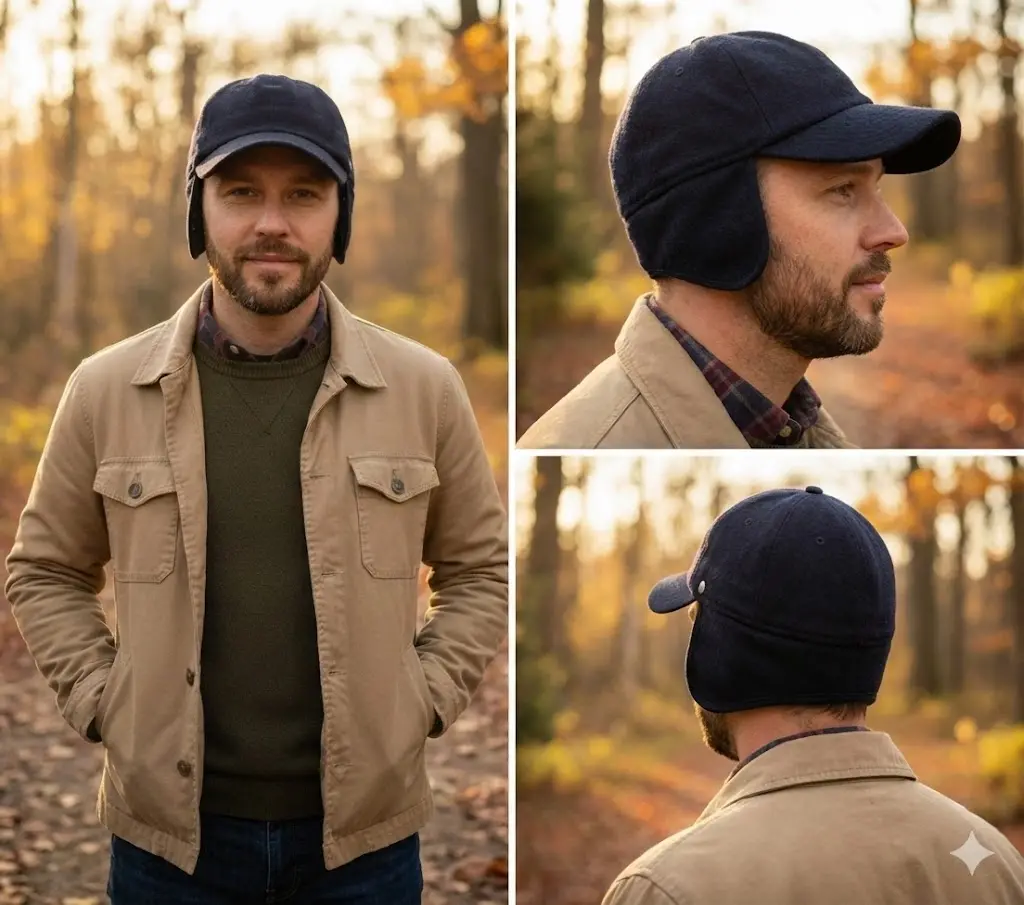 Bay Şapkacı - Lüks Kaşmir ve Yün Karışımlı Kulak korumalı Erkek kep şapka 7595