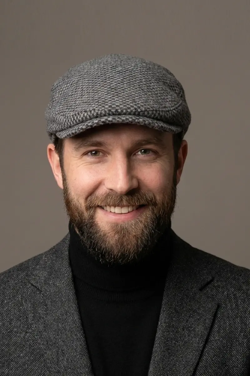 Bay Şapkacı %100 Yün Premium Kasket - Arkası Lastikli Esnek Beden