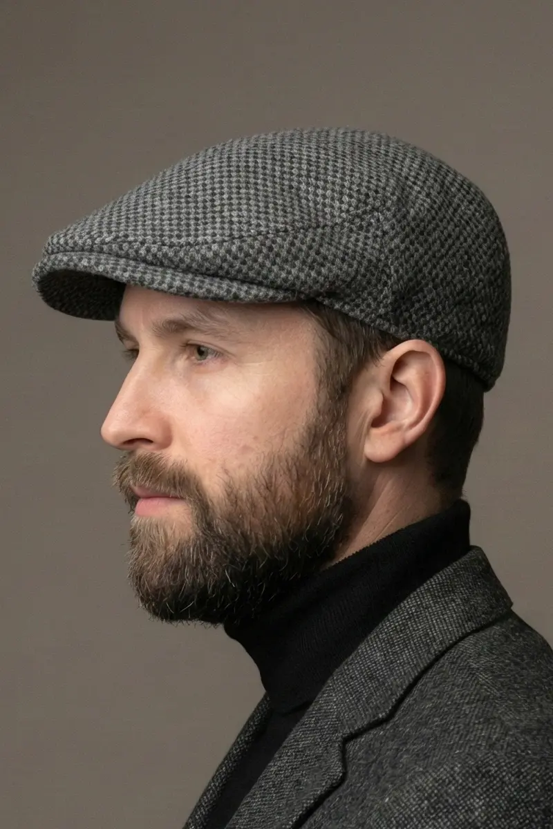 Bay Şapkacı %100 Yün Premium Kasket - Arkası Lastikli Esnek Beden