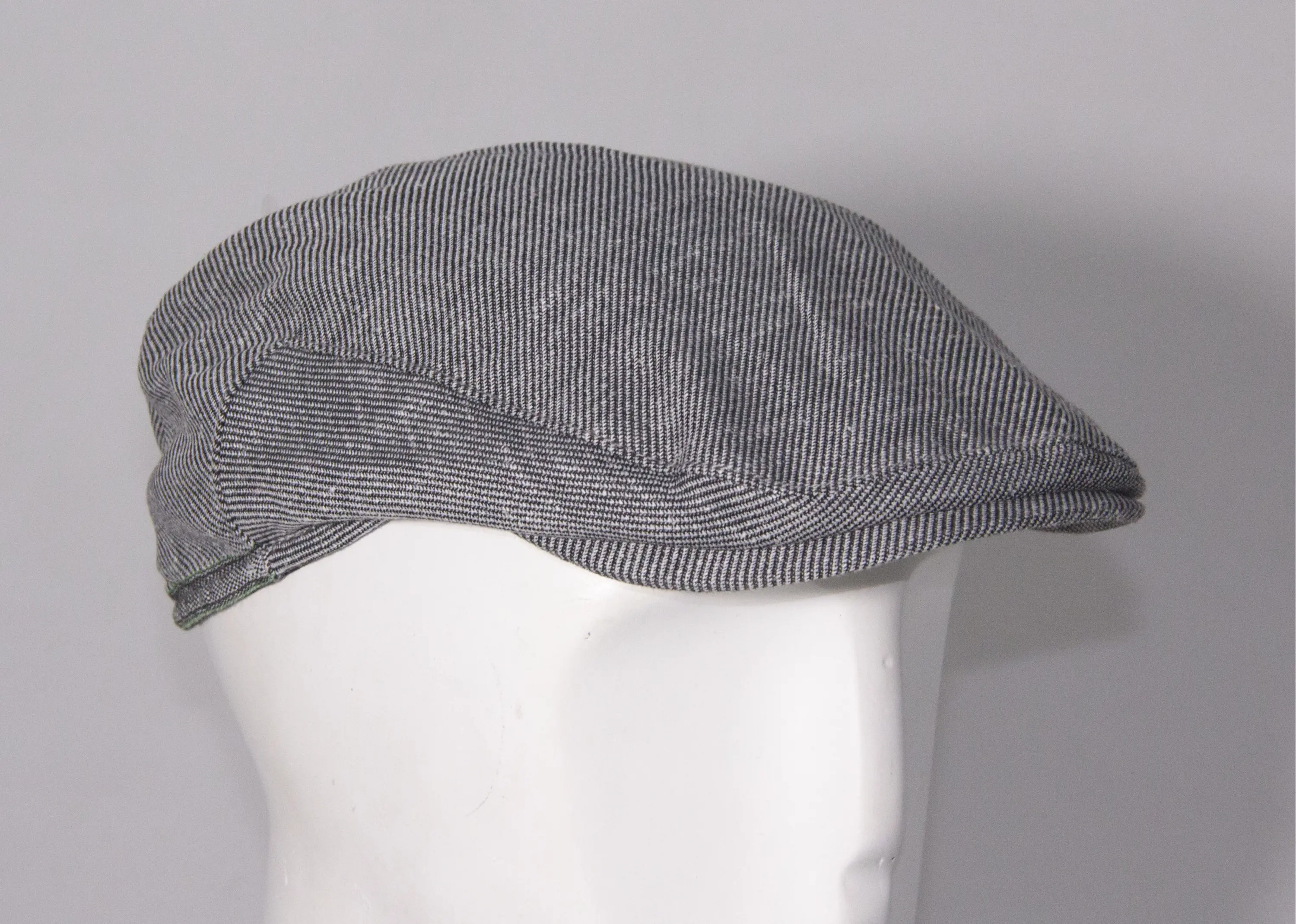 Bay şapkacı - Bay Şapkacı Erkek Gri Çizgili Kasket Şapka - 7813