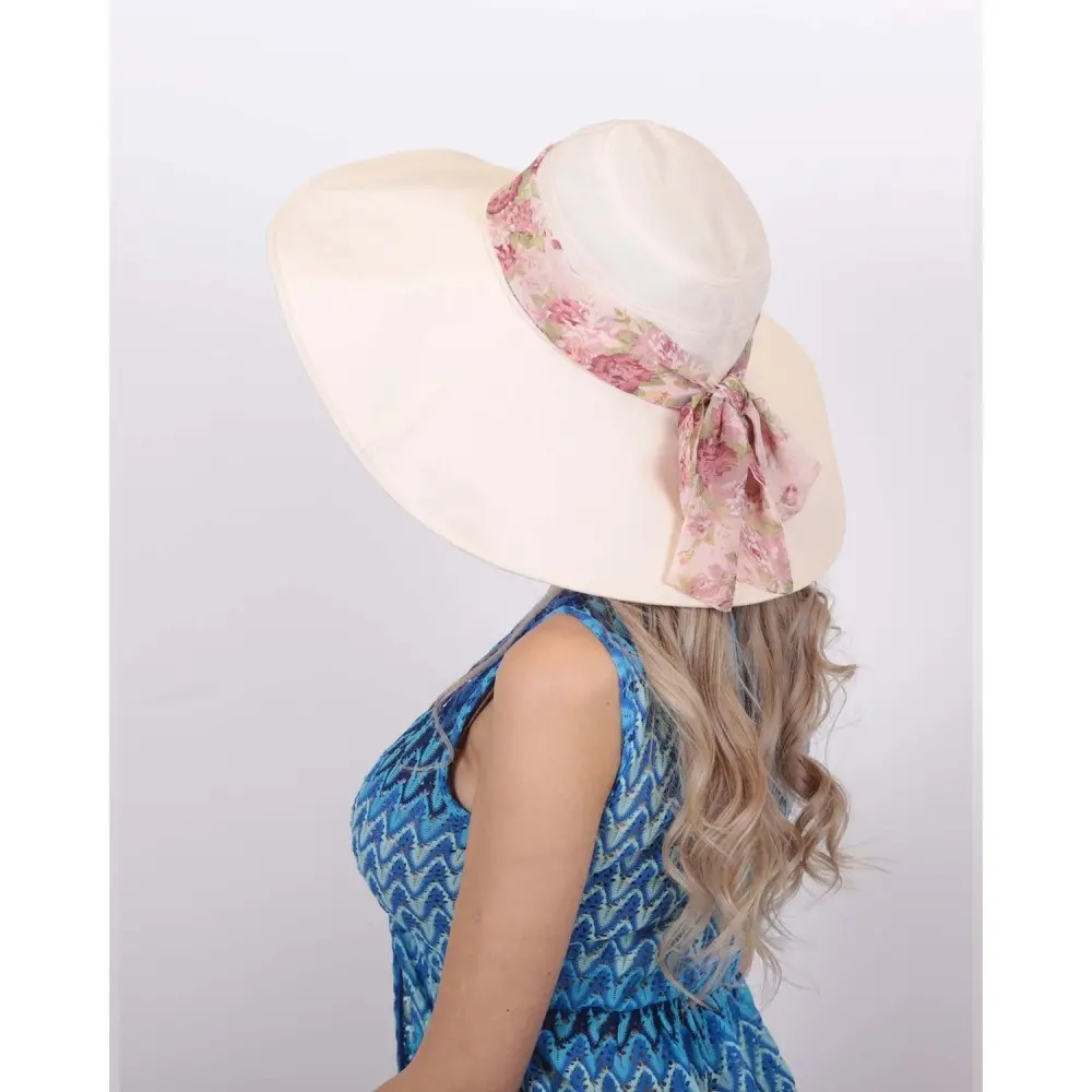 Bay Şapkacı -Geniş kenarlı plaj şapkası-pembe