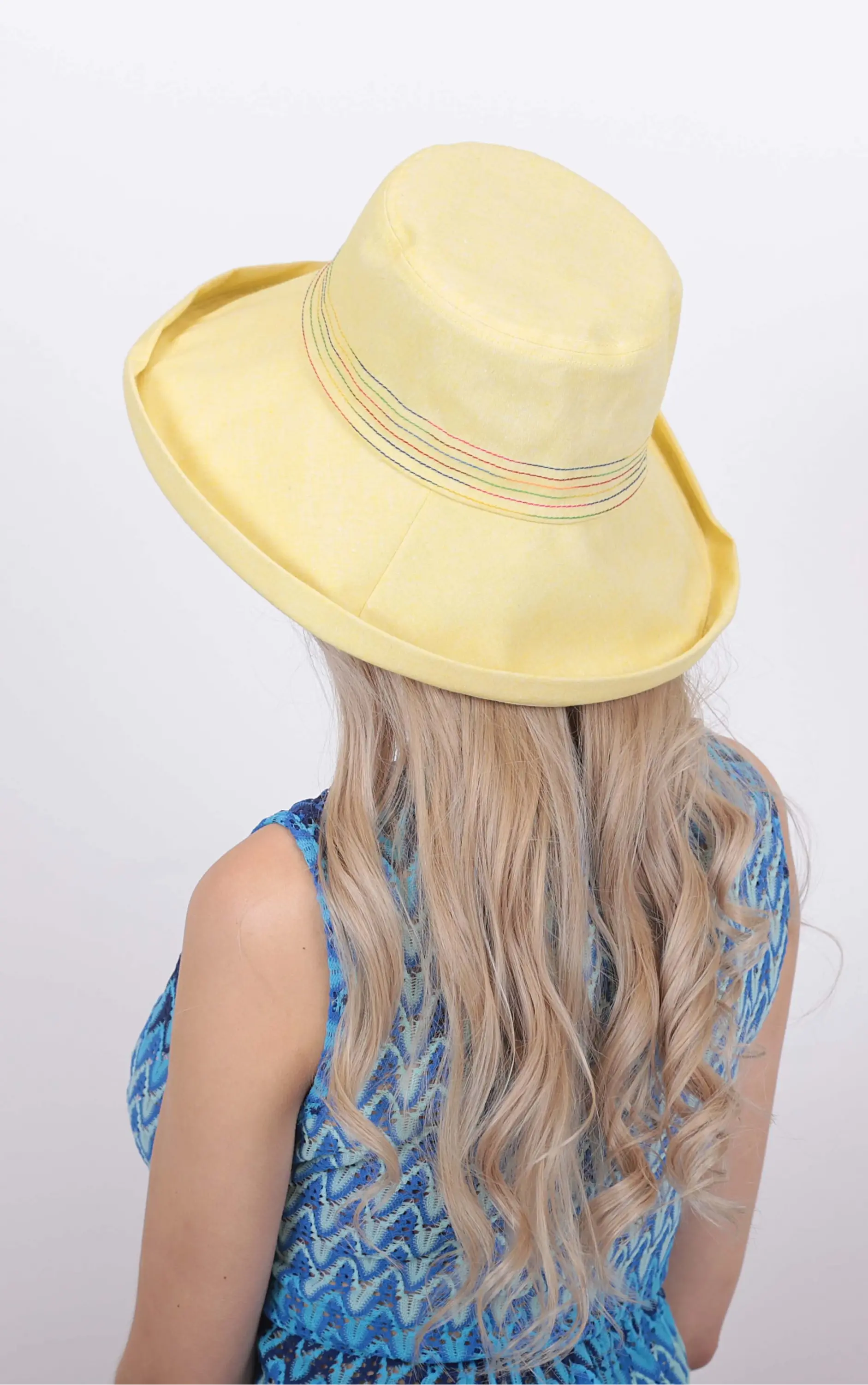Renkli Dikişli Kadın Şapka 1311 sarı