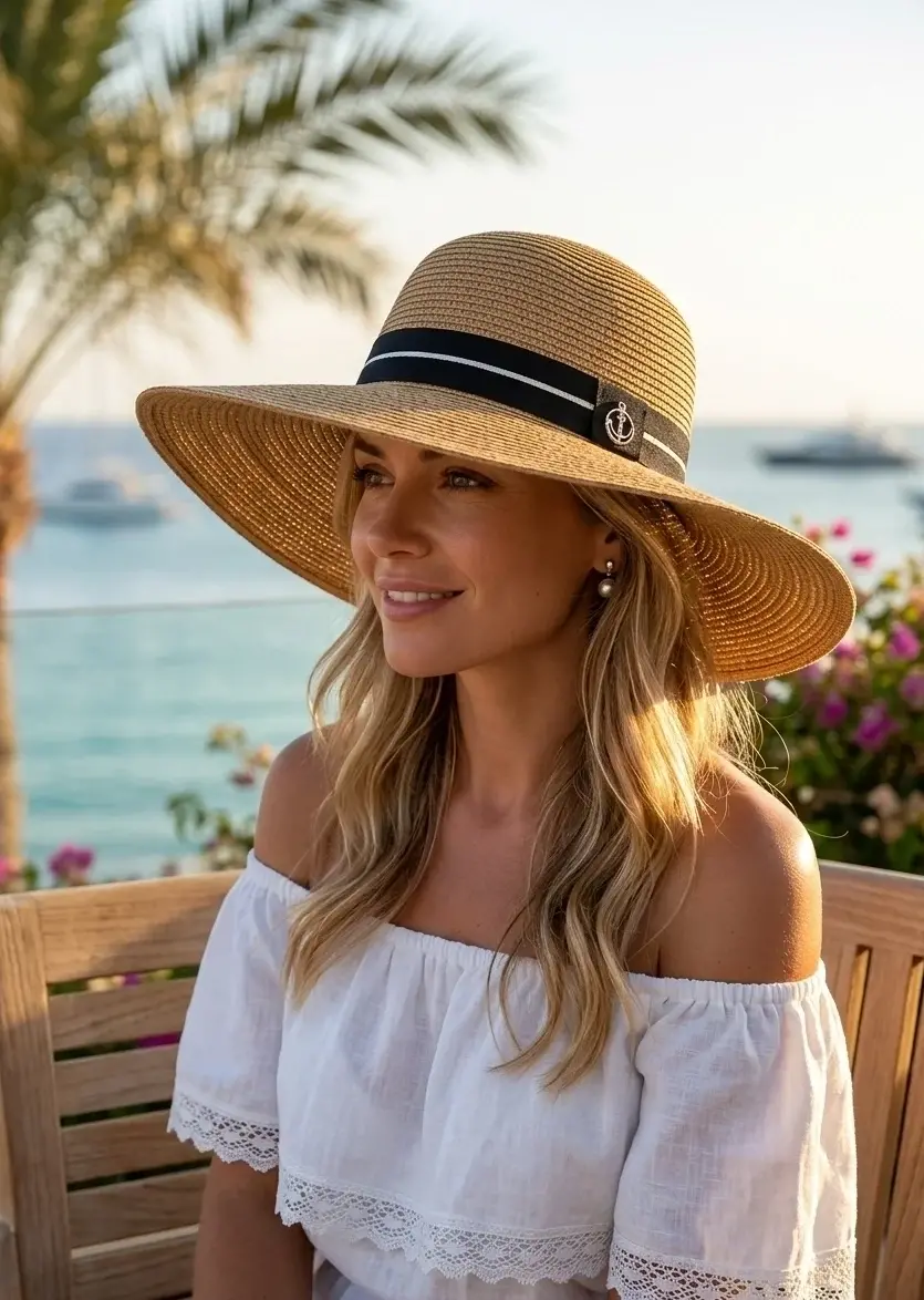 Şeritli Geniş Kenarlı Kadın Şapka 1928