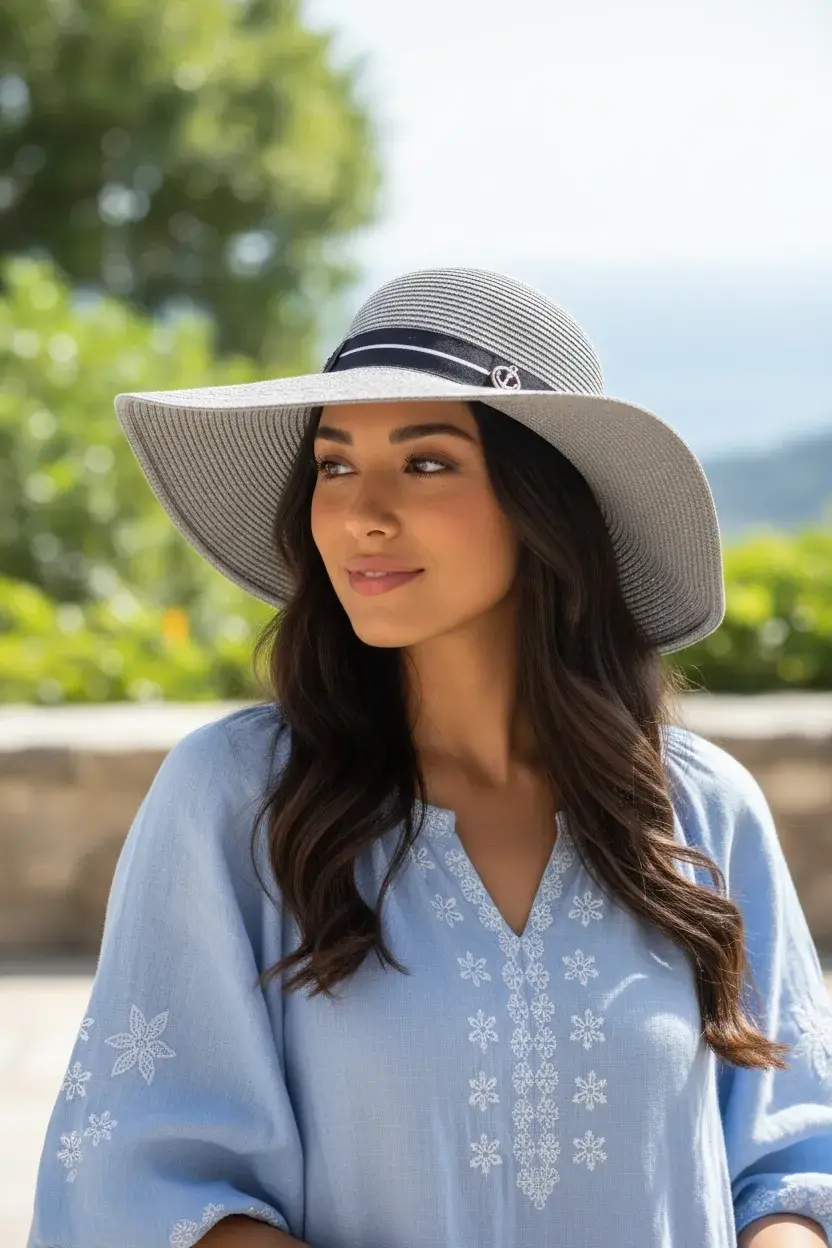 Şeritli Geniş Kenarlı Kadın Şapka 1928