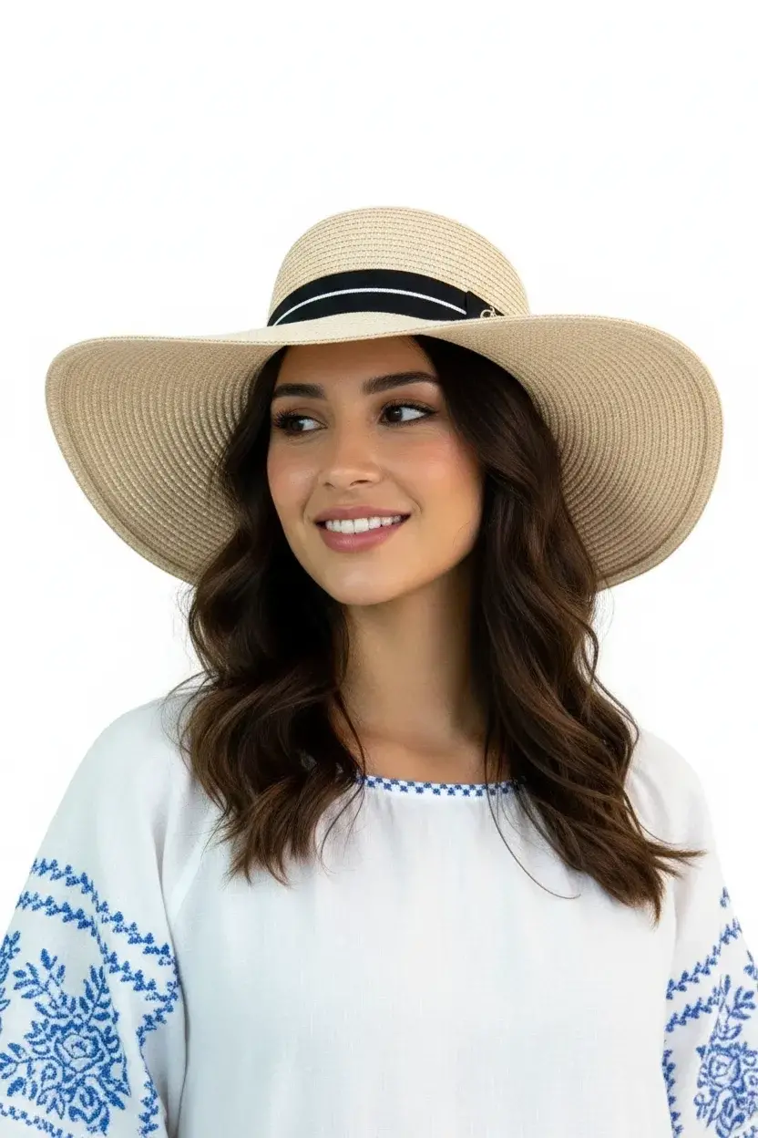 Şeritli Geniş Kenarlı Kadın Şapka 1928