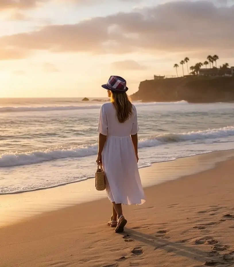 Ünisex Ekose Desenli Fötr Lacivert 6175