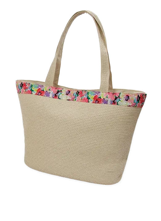 Çiçekli Detaylı Hasır Plaj Seti-1365