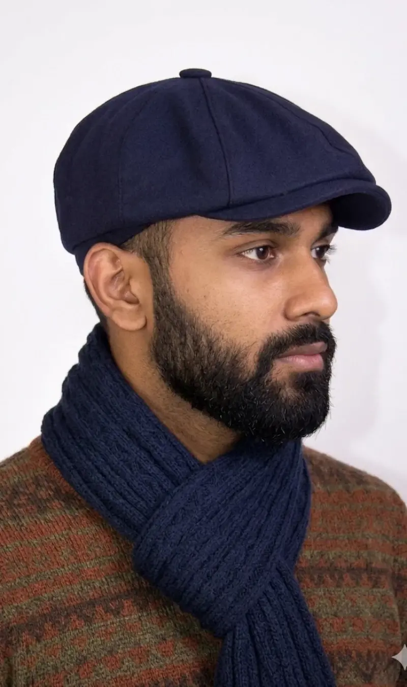 Kışlık Erkek Peaky Blinders İngiliz Driver Kasket koyu Lacivert 7404