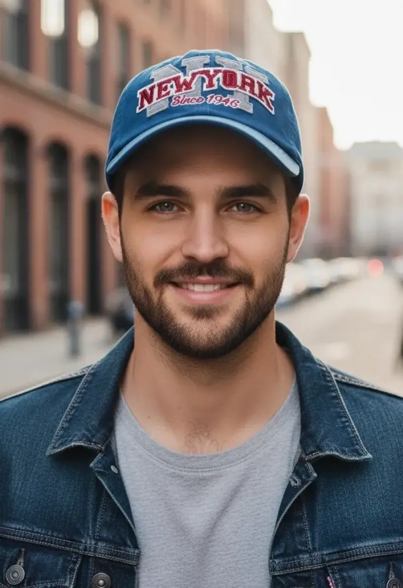 Erkek Newyork Nakışlı Kep 7054