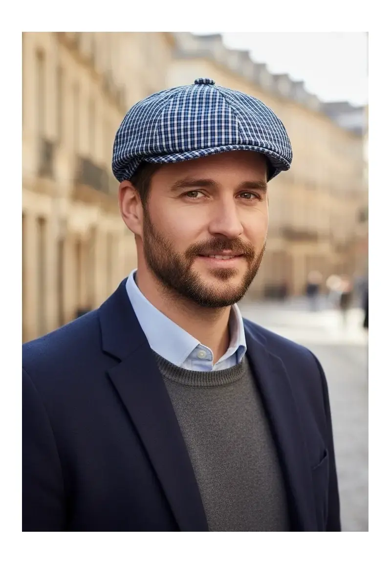 Yazlık Erkek Kareli Kasket 7398