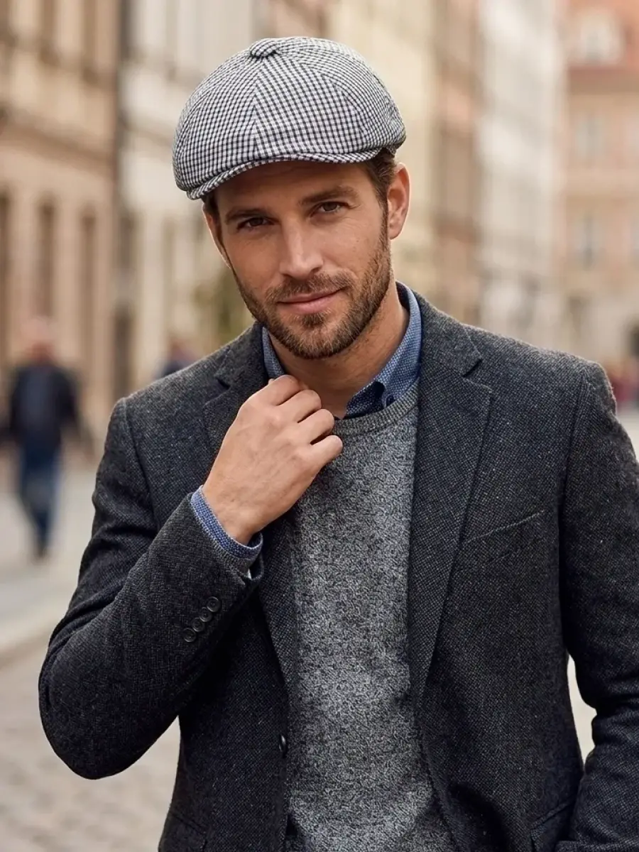 Yazlık Erkek Kareli Kasket 7398