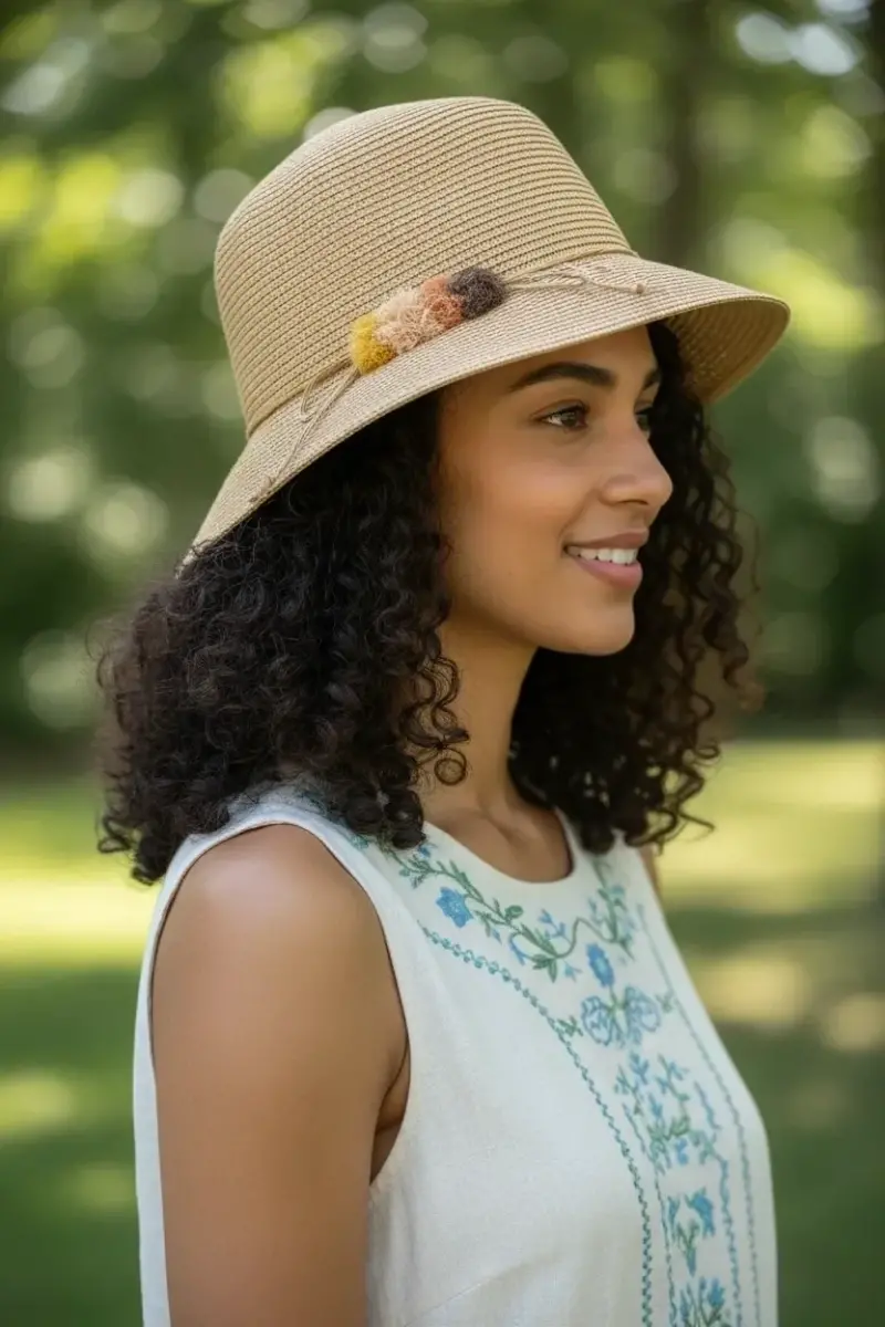 Bay Şapkacı - Kadın Hasır Şapka natural3851