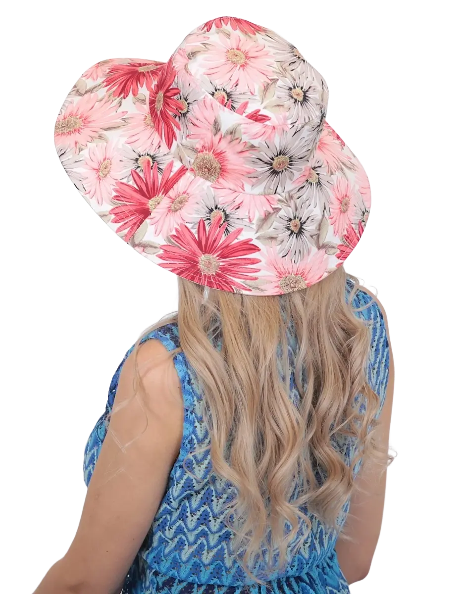 Çiçek Baskılı Kadın Şapka 1322 kırmızı