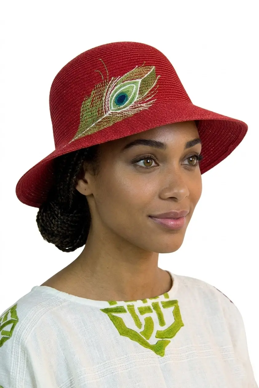 Tüy Desenli Kadın Şapka 1902