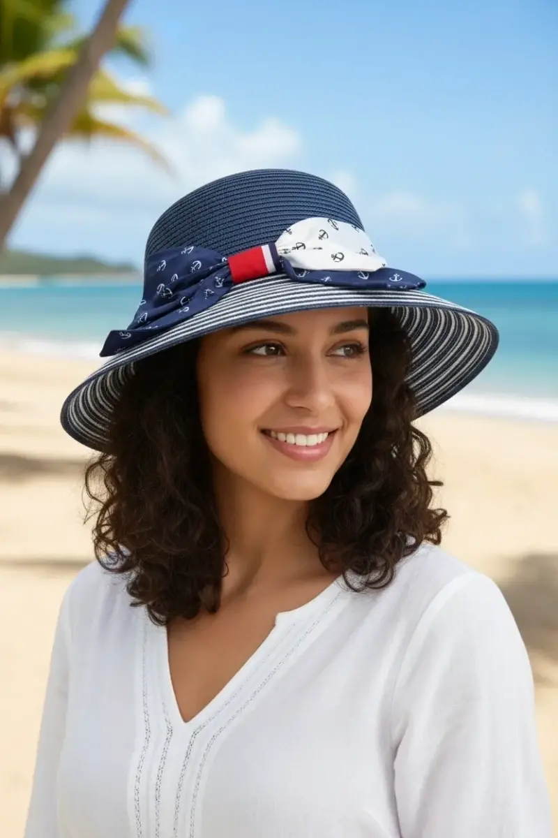 Kadın Beyaz Hasır Şapka