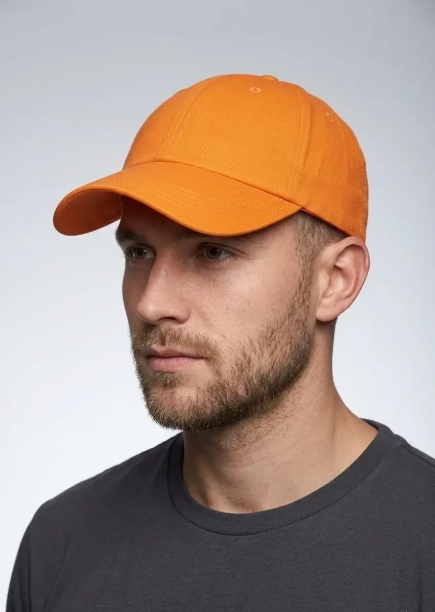 turuncu Renk Basic Erkek Kep Şapka | Klasik Pamuklu Beyzbol Şapkası