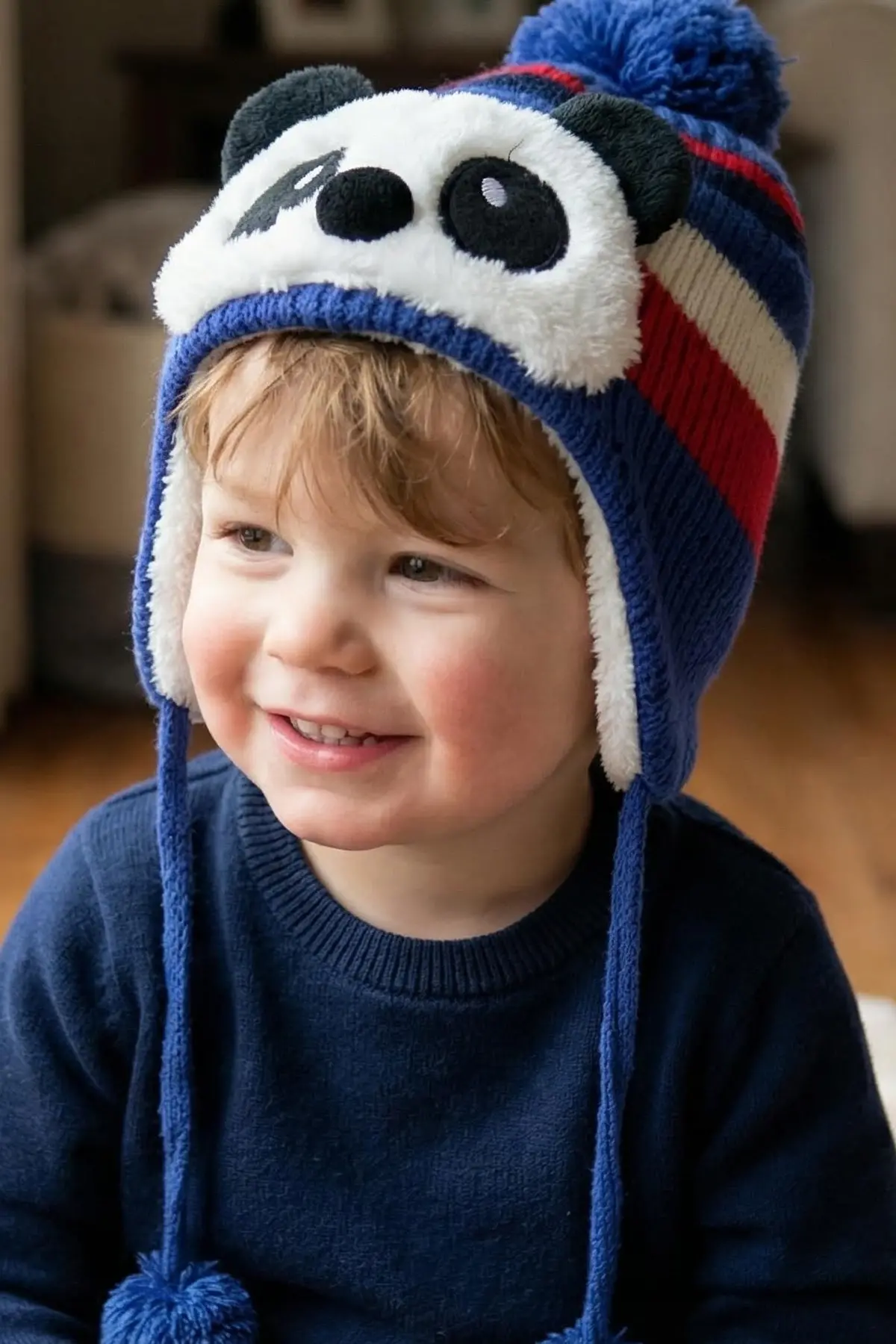 Bay Şapkacı - Sevimli Panda Tasarımlı Unisex Çocuk Kışlık Bere - 5900