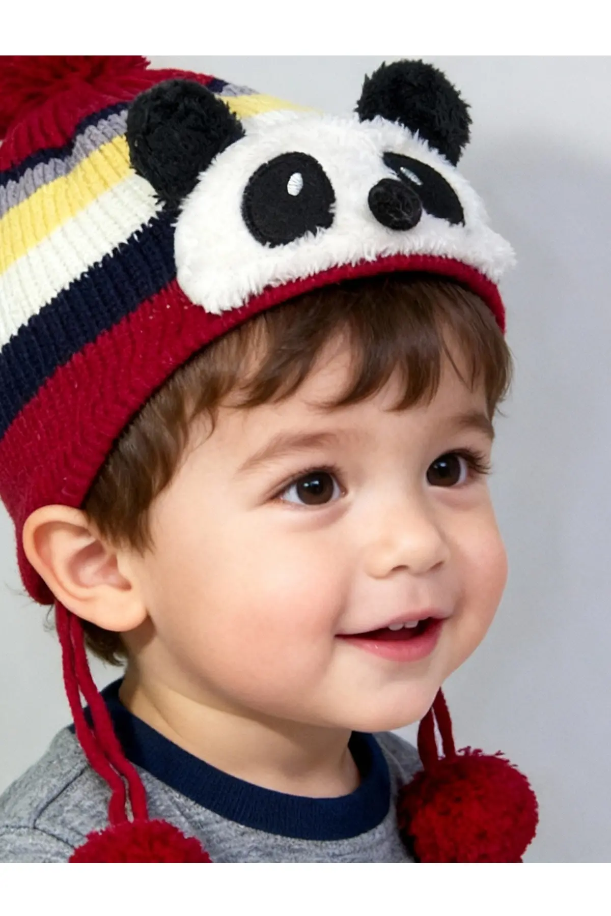 Bay Şapkacı - Sevimli Panda Tasarımlı Unisex Çocuk Kışlık Bere - 5900
