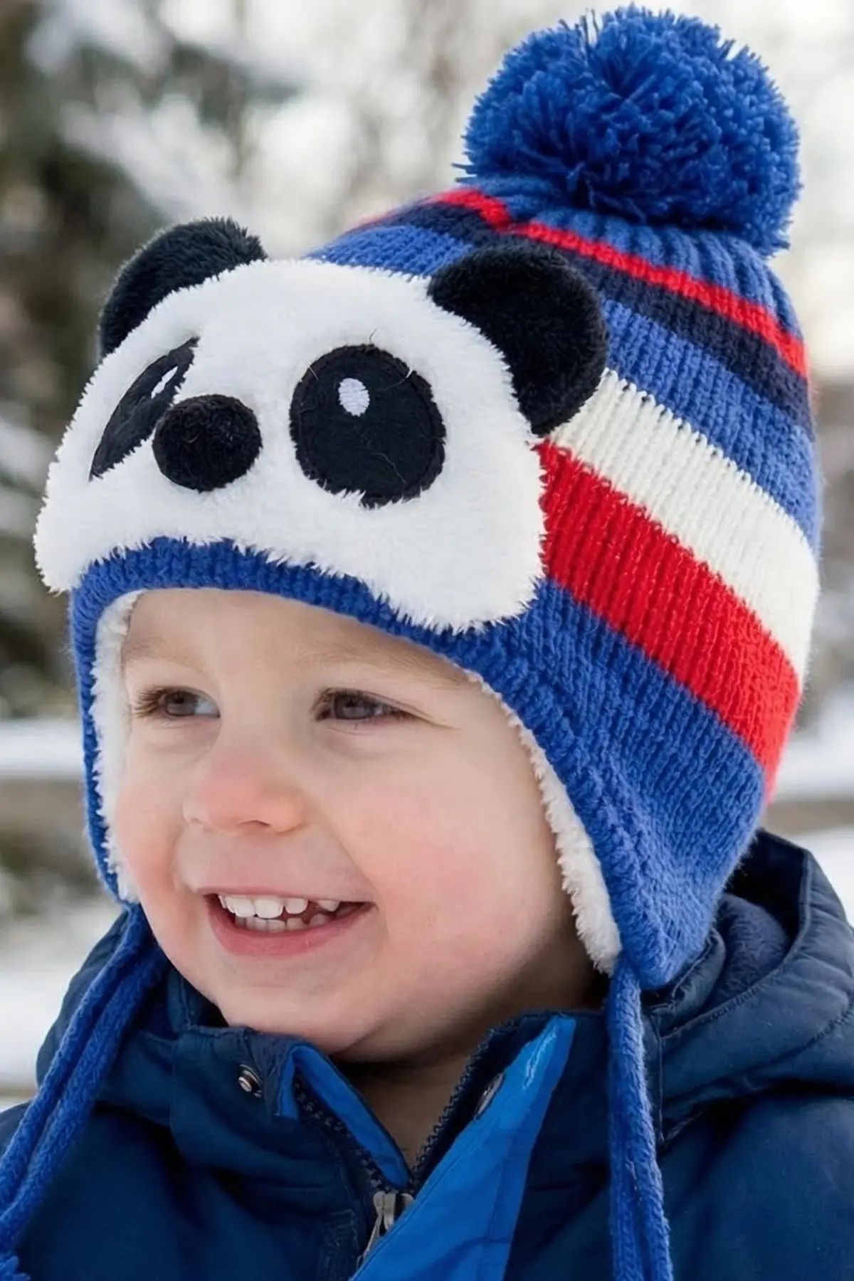 Bay Şapkacı - Sevimli Panda Tasarımlı Unisex Çocuk Kışlık Bere - 5900