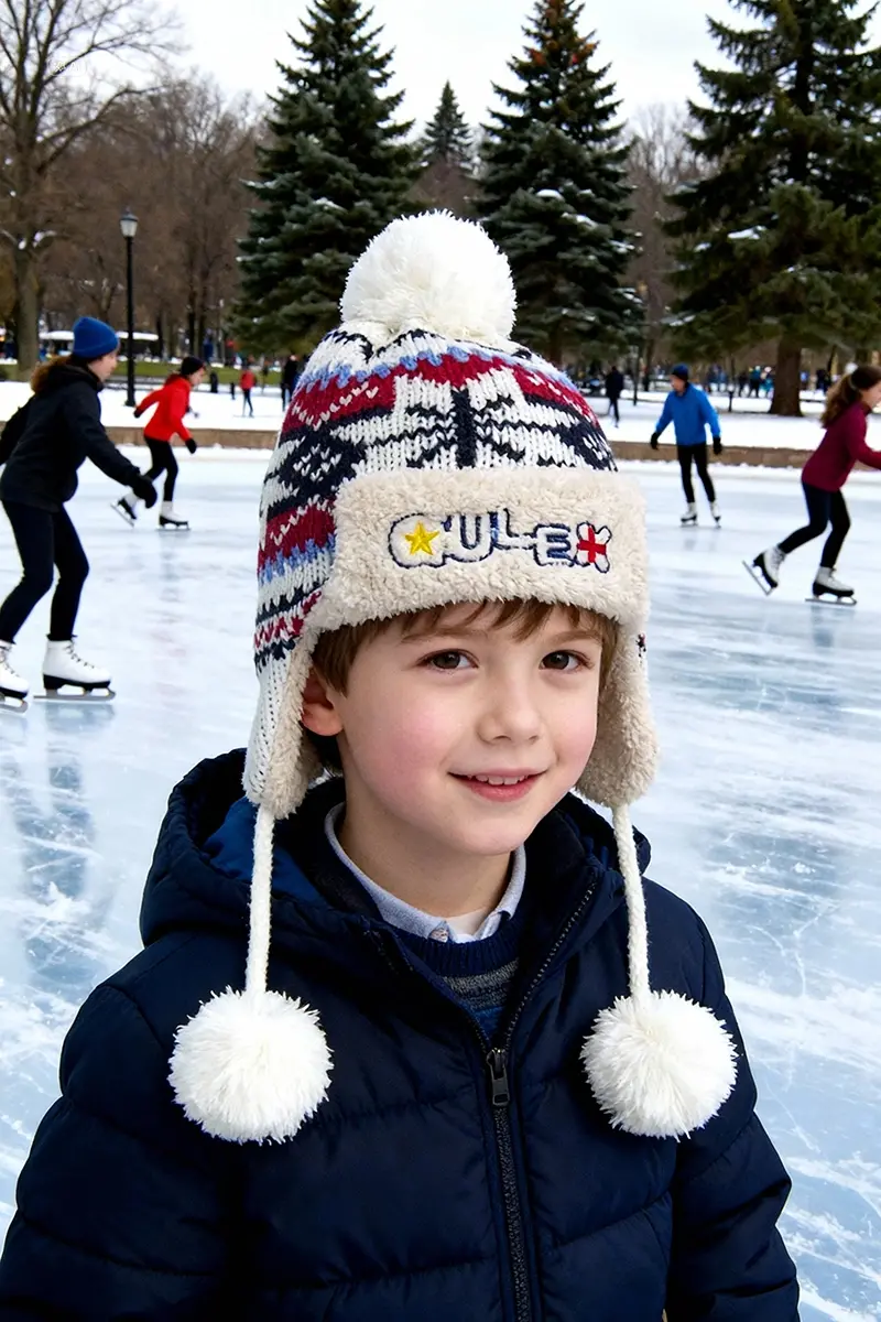 Jakarlı Unisex Çocuk Pilot Bere 1146 beyaz