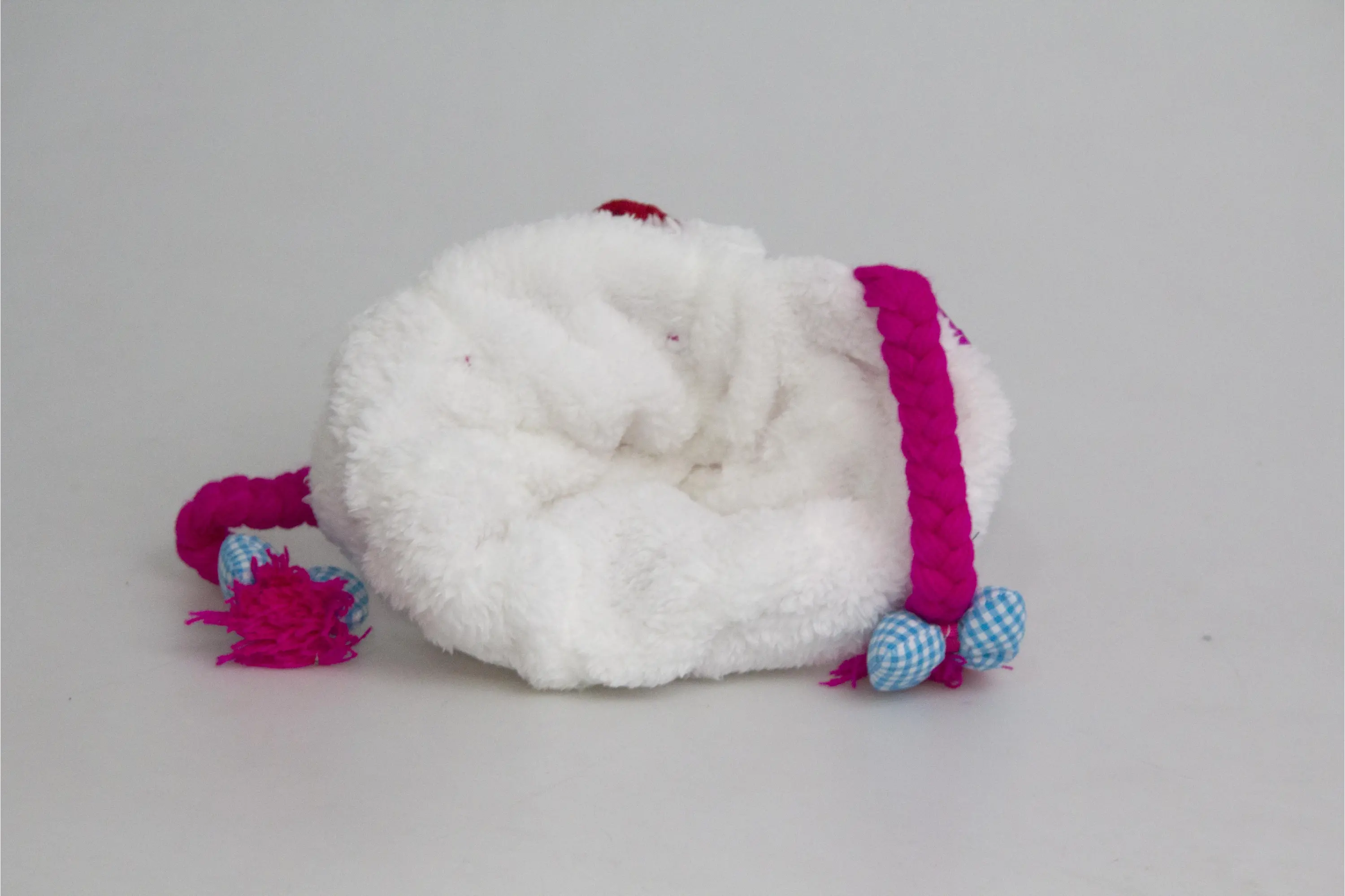 Kız Bebek Saç Örgülü Pembe Şapka 7115