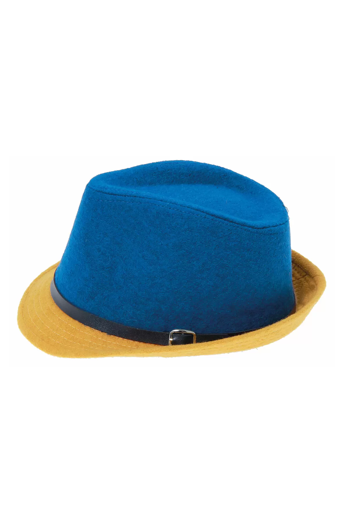 Kadın Çift Renk Kaşe Fötr Şapka Mavi 4792