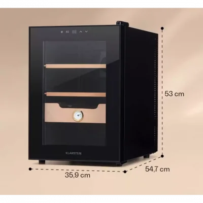 Klarstein 37 litre Elektronik Soğutuculu Humidor Gümüş