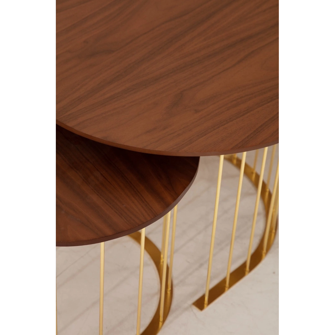 Hermes Orta Sehpa (Ceviz-Gold)