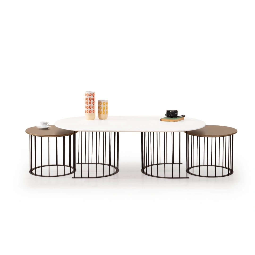 Ripa Orta Sehpa (Ekru-Pirinç)