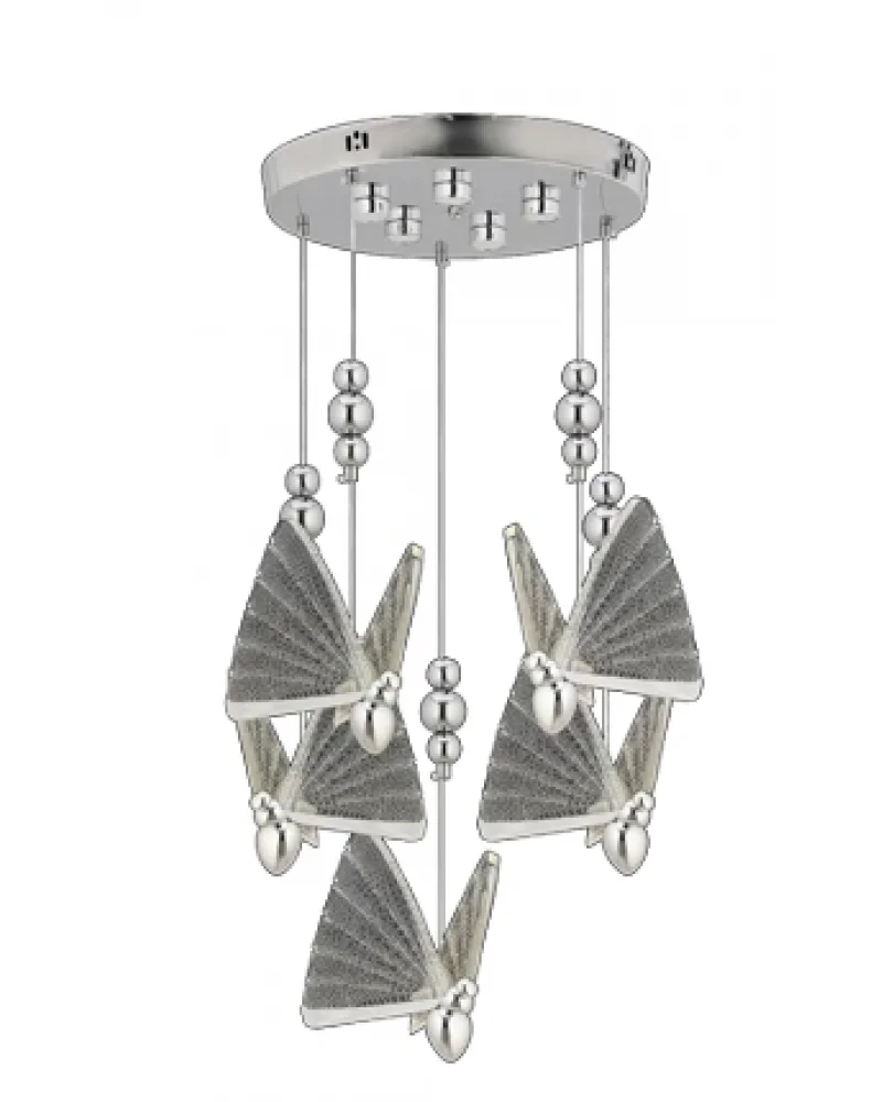 Kelebek 3 Renk Led 5Li Modern Gold Kasa Lüks Avize