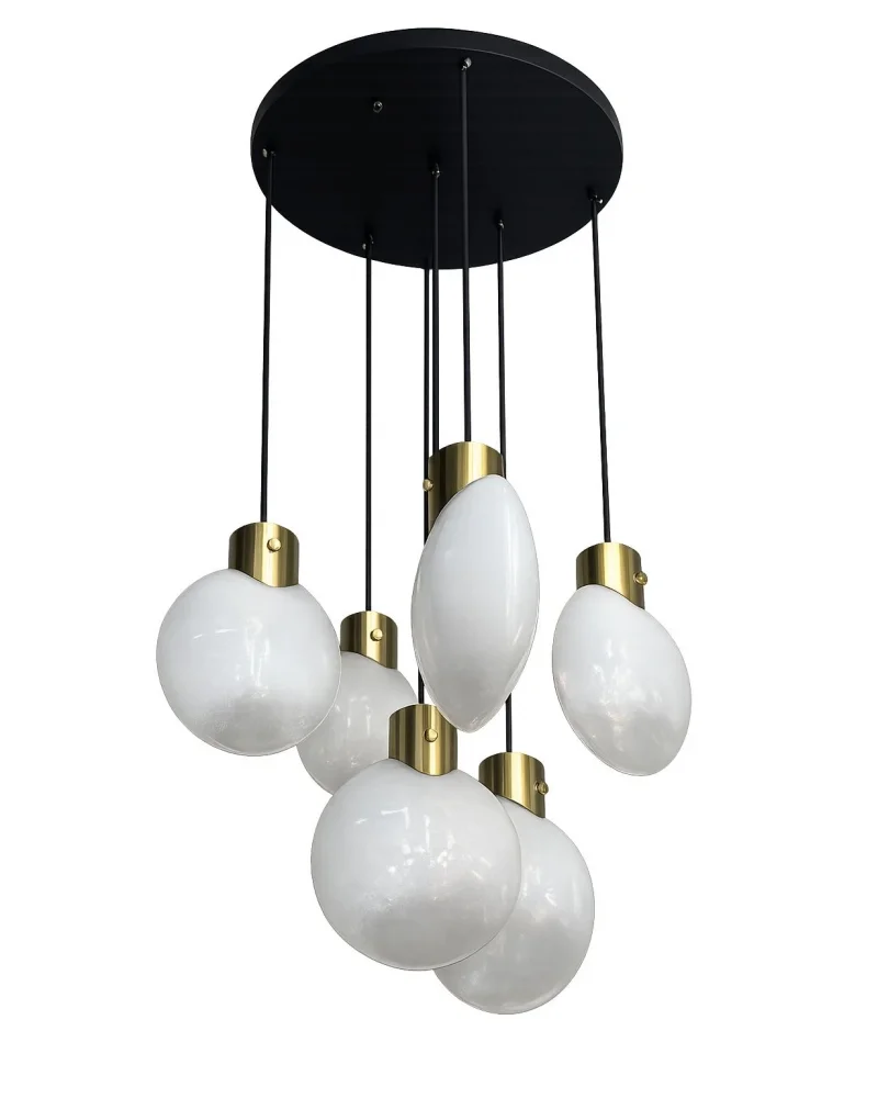 Clara Eskitme Kaplama 6lı Camlı Avize