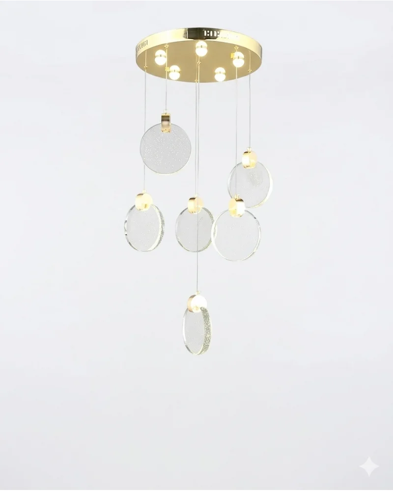 Ciro 6lı Yuvarlak Kumandalı Ledli Sarkıt Avize