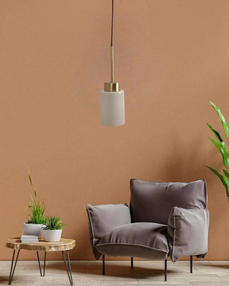 Aristo Tekli Beyaz Cam Eskitme Modern Sarkıt Avize