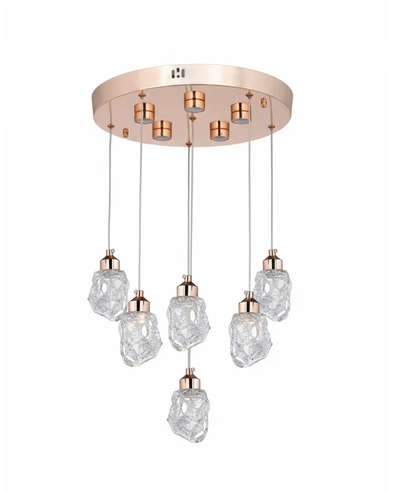 Moon 6lı Ledli Gold Sarkıt Avize