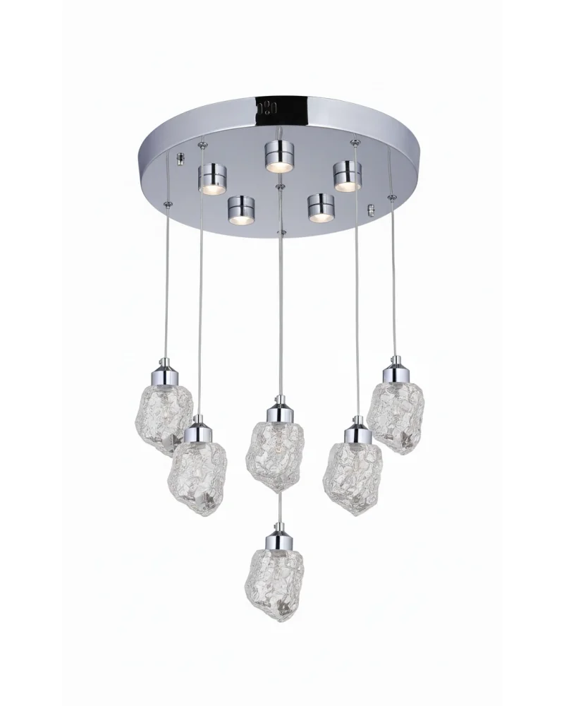 Moon 6lı Ledli Krom Sarkıt Avize