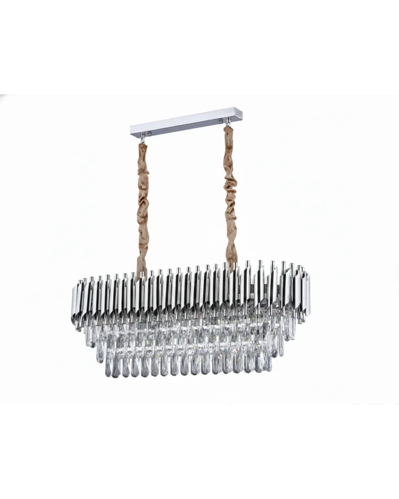 Lara Krom Yemek Masası 80x30 Modern Taşlı Avize